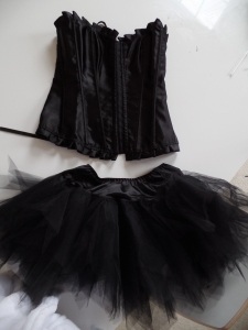Plain black corset and black tutu, found and bought on Ebay for £20