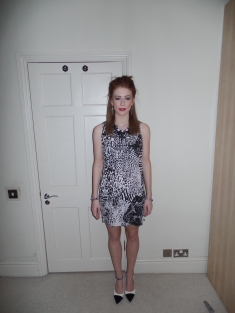 Me last night in a religion dress and banana republic necklace. The shoes are courts from Kurt Geiger - KG brand. 